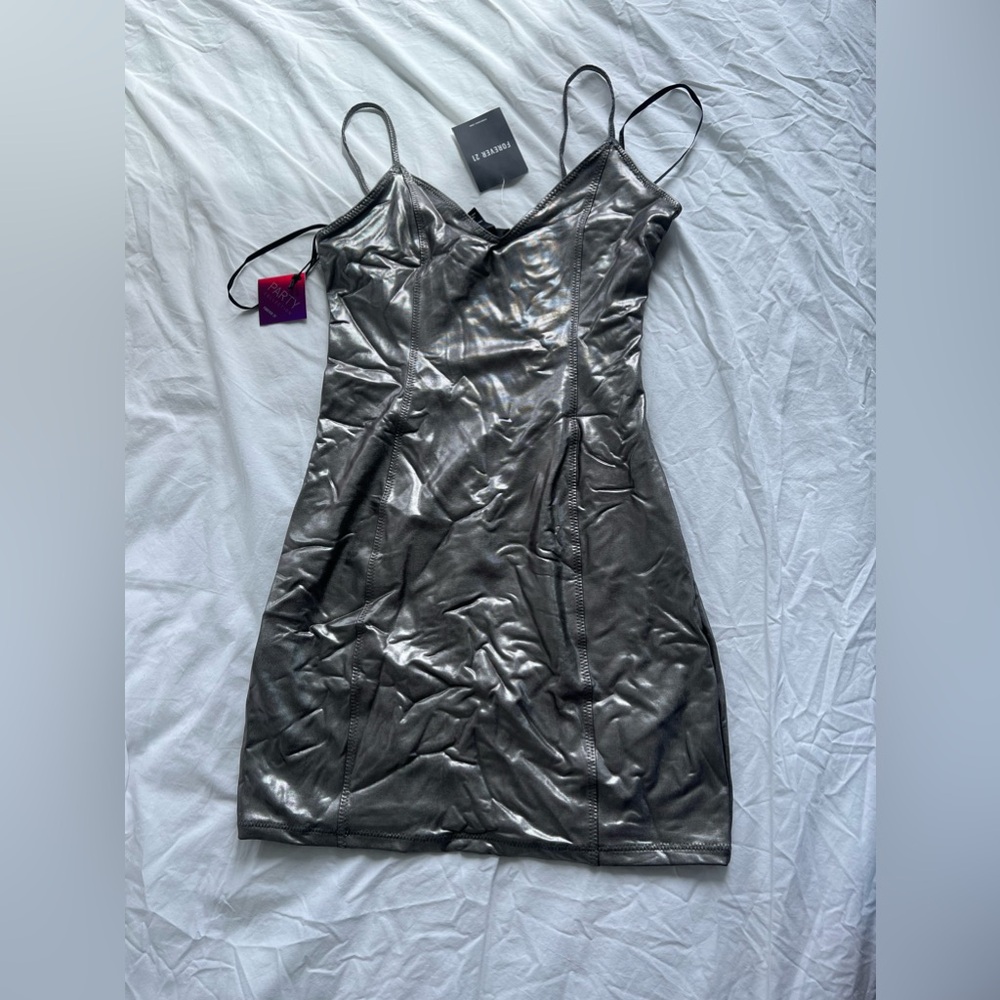 Forever 21 Mini Dress Silver Party Collection Small New With Tags